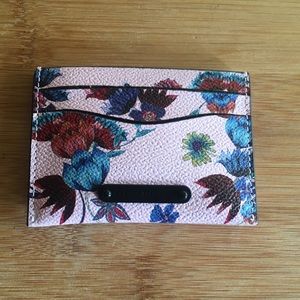 Rebecca Minkoff pink floral card holder